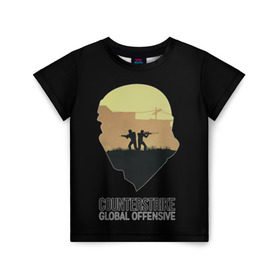 Детская футболка 3D с принтом Counter-Strike в Екатеринбурге, 100% гипоаллергенный полиэфир | прямой крой, круглый вырез горловины, длина до линии бедер, чуть спущенное плечо, ткань немного тянется | cs go | игра | контер | страйк | шутер