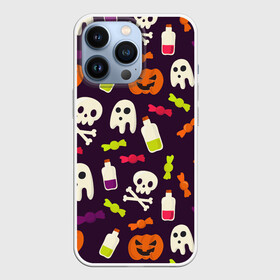 Чехол для iPhone 13 Pro с принтом Halloween в Екатеринбурге,  |  | halloween | сладости | тыква | хэллоуин | череп