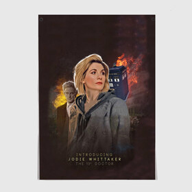 Постер с принтом The 13TH Doctor в Екатеринбурге, 100% бумага
 | бумага, плотность 150 мг. Матовая, но за счет высокого коэффициента гладкости имеет небольшой блеск и дает на свету блики, но в отличии от глянцевой бумаги не покрыта лаком | cosmos | doctor who | space | tardis | доктор кто | космос | тардис