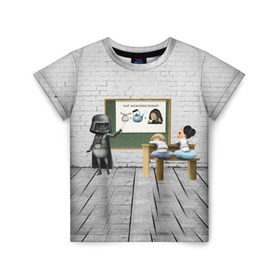 Детская футболка 3D с принтом Вейдер-учитель в Екатеринбурге, 100% гипоаллергенный полиэфир | прямой крой, круглый вырез горловины, длина до линии бедер, чуть спущенное плечо, ткань немного тянется | 