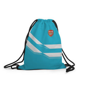 Рюкзак-мешок 3D с принтом Арсенал / FC Arsenal 2018 Blue в Екатеринбурге, 100% полиэстер | плотность ткани — 200 г/м2, размер — 35 х 45 см; лямки — толстые шнурки, застежка на шнуровке, без карманов и подкладки | 