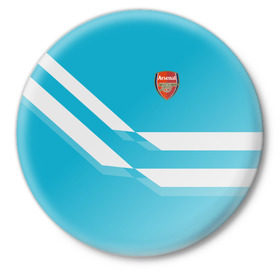 Значок с принтом Арсенал / FC Arsenal 2018 Blue в Екатеринбурге,  металл | круглая форма, металлическая застежка в виде булавки | Тематика изображения на принте: 