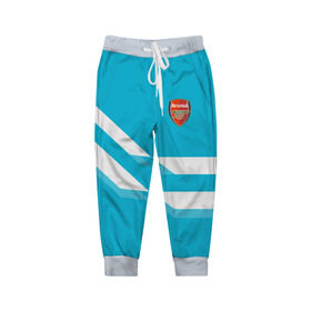 Детские брюки 3D с принтом Арсенал / FC Arsenal 2018 Blue в Екатеринбурге, 100% полиэстер | манжеты по низу, эластичный пояс регулируется шнурком, по бокам два кармана без застежек, внутренняя часть кармана из мелкой сетки | 