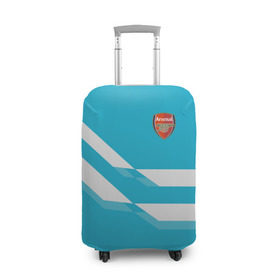 Чехол для чемодана 3D с принтом Арсенал / FC Arsenal 2018 Blue в Екатеринбурге, 86% полиэфир, 14% спандекс | двустороннее нанесение принта, прорези для ручек и колес | 