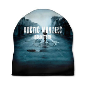 Шапка 3D с принтом Arctic Monkeys brainstorm в Екатеринбурге, 100% полиэстер | универсальный размер, печать по всей поверхности изделия | алекс тёрнер | арктик | арктические мартышки | гаражный | группа | джейми кук | инди рок | манкис | музыка | мэтт хелдер | ник о мэлли | обезьяна | постпанк ривайвл | психоделический | рок