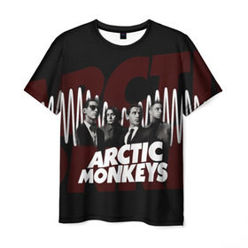 Мужская футболка 3D с принтом Группа Arctic Monkeys в Екатеринбурге, 100% полиэфир | прямой крой, круглый вырез горловины, длина до линии бедер | алекс тёрнер | арктик | арктические мартышки | гаражный | группа | дж ейми кук | инди рок | манкис | музыка | мэтт хелдер | ник о мэлли | обезьяна | постпанк ривайвл | психоделический | рок