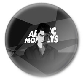 Значок с принтом Солист Arctic Monkeys в Екатеринбурге,  металл | круглая форма, металлическая застежка в виде булавки | arc | алекс тёрнер | арктик | арктические мартышки | гаражный | группа | джейми кук | инди рок | манкис | музыка | мэтт хелдер | ник о мэлли | обезьяна | постпанк ривайвл | психоделический | рок