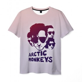Мужская футболка 3D с принтом Группа Arctic Monkeys в Екатеринбурге, 100% полиэфир | прямой крой, круглый вырез горловины, длина до линии бедер | Тематика изображения на принте: 