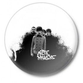 Значок с принтом Группа Arctic Monkeys в Екатеринбурге,  металл | круглая форма, металлическая застежка в виде булавки | arctic monkeys обезьянка
