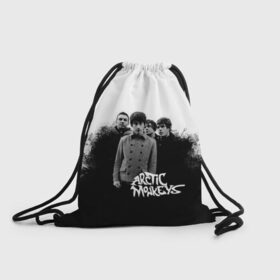Рюкзак-мешок 3D с принтом Группа Arctic Monkeys в Екатеринбурге, 100% полиэстер | плотность ткани — 200 г/м2, размер — 35 х 45 см; лямки — толстые шнурки, застежка на шнуровке, без карманов и подкладки | arctic monkeys обезьянка