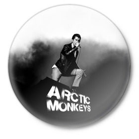 Значок с принтом Солист Arctic Monkeys в Екатеринбурге,  металл | круглая форма, металлическая застежка в виде булавки | алекс тёрнер | арктик | арктические мартышки | гаражный | группа | джейми кук | инди рок | манкис | музыка | мэтт хелдер | ник о мэлли | обезьяна | постпанк ривайвл | психоделический | рок