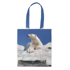 Сумка 3D повседневная с принтом Арктика в Екатеринбурге, 100% полиэстер | Плотность: 200 г/м2; Размер: 34×35 см; Высота лямок: 30 см | animals | bear | ice | nature | polar bear | power | travel | белый медведь | животные | лёд | медведь | природа | путешествия | сила | снег