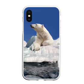Чехол для iPhone XS Max матовый с принтом Арктика в Екатеринбурге, Силикон | Область печати: задняя сторона чехла, без боковых панелей | animals | bear | ice | nature | polar bear | power | travel | белый медведь | животные | лёд | медведь | природа | путешествия | сила | снег