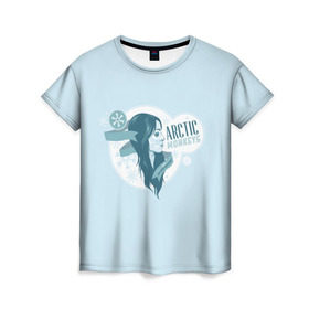 Женская футболка 3D с принтом Arctic Monkeys девушка в Екатеринбурге, 100% полиэфир ( синтетическое хлопкоподобное полотно) | прямой крой, круглый вырез горловины, длина до линии бедер | 