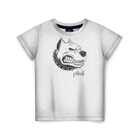 Детская футболка 3D с принтом Pitbull в Екатеринбурге, 100% гипоаллергенный полиэфир | прямой крой, круглый вырез горловины, длина до линии бедер, чуть спущенное плечо, ткань немного тянется | Тематика изображения на принте: dog | питбуль | порода | рисунок | собака