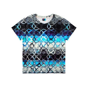 Детская футболка 3D с принтом frost psychedelic в Екатеринбурге, 100% гипоаллергенный полиэфир | прямой крой, круглый вырез горловины, длина до линии бедер, чуть спущенное плечо, ткань немного тянется | Тематика изображения на принте: 