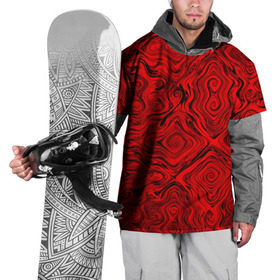 Накидка на куртку 3D с принтом Tie-Dye red в Екатеринбурге, 100% полиэстер |  | волны | красный | разводы | текстура