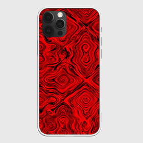 Чехол для iPhone 12 Pro Max с принтом Tie-Dye red в Екатеринбурге, Силикон |  | волны | красный | разводы | текстура