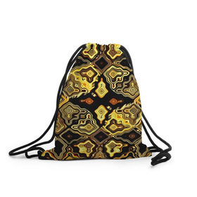 Рюкзак-мешок 3D с принтом Gold luxury в Екатеринбурге, 100% полиэстер | плотность ткани — 200 г/м2, размер — 35 х 45 см; лямки — толстые шнурки, застежка на шнуровке, без карманов и подкладки | волны | разводы | узоры