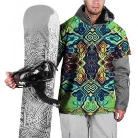Накидка на куртку 3D с принтом Fractall в Екатеринбурге, 100% полиэстер |  | Тематика изображения на принте: волны | полосы | разводы | разноцветный | узоры