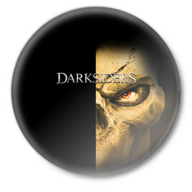 Значок с принтом Darksiders 4 в Екатеринбурге,  металл | круглая форма, металлическая застежка в виде булавки | Тематика изображения на принте: darksiders