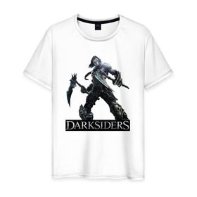 Мужская футболка хлопок с принтом Darksiders 7 в Екатеринбурге, 100% хлопок | прямой крой, круглый вырез горловины, длина до линии бедер, слегка спущенное плечо. | darksiders