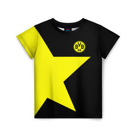 Детская футболка 3D с принтом FC Borussia Dortmund 2018 в Екатеринбурге, 100% гипоаллергенный полиэфир | прямой крой, круглый вырез горловины, длина до линии бедер, чуть спущенное плечо, ткань немного тянется | боруссия | дортмунд