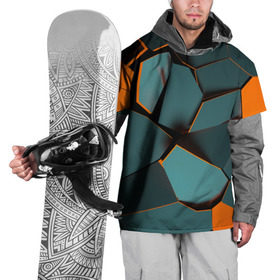 Накидка на куртку 3D с принтом Нано в Екатеринбурге, 100% полиэстер |  | abstraction | абстракция | геометрия | грани | полигоны | сочетания | треугольники