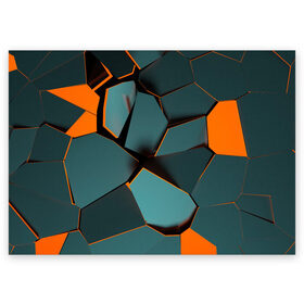 Поздравительная открытка с принтом Нано в Екатеринбурге, 100% бумага | плотность бумаги 280 г/м2, матовая, на обратной стороне линовка и место для марки
 | abstraction | абстракция | геометрия | грани | полигоны | сочетания | треугольники