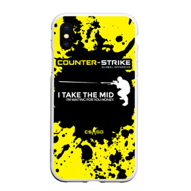 Чехол для iPhone XS Max матовый с принтом Counter-Strike Go Mid в Екатеринбурге, Силикон | Область печати: задняя сторона чехла, без боковых панелей | Тематика изображения на принте: cs go | global offensive | контр страйк | шутер