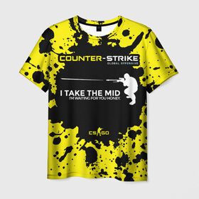 Мужская футболка 3D с принтом Counter-Strike Go Mid в Екатеринбурге, 100% полиэфир | прямой крой, круглый вырез горловины, длина до линии бедер | cs go | global offensive | контр страйк | шутер