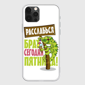 Чехол для iPhone 12 Pro Max с принтом Сегодня пятница ! в Екатеринбурге, Силикон |  | брат | мороженное | надпись | ящерица