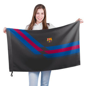 Флаг 3D с принтом FC Barcelona #7 в Екатеринбурге, 100% полиэстер | плотность ткани — 95 г/м2, размер — 67 х 109 см. Принт наносится с одной стороны | fcb | барселона | геометрия | футбольный клуб