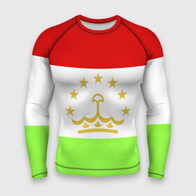 Мужской рашгард 3D с принтом Флаг Таджикистана в Екатеринбурге,  |  | парчами точикистон | таджикистан | точикистон | флаг | флаг таджикистана