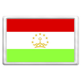 Магнит 45*70 с принтом Флаг Таджикистана в Екатеринбурге, Пластик | Размер: 78*52 мм; Размер печати: 70*45 | парчами точикистон | таджикистан | точикистон | флаг | флаг таджикистана