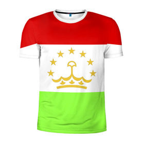 Мужская футболка 3D спортивная с принтом Флаг Таджикистана в Екатеринбурге, 100% полиэстер с улучшенными характеристиками | приталенный силуэт, круглая горловина, широкие плечи, сужается к линии бедра | парчами точикистон | таджикистан | точикистон | флаг | флаг таджикистана