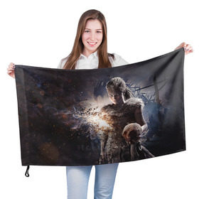 Флаг 3D с принтом HellBlade в Екатеринбурге, 100% полиэстер | плотность ткани — 95 г/м2, размер — 67 х 109 см. Принт наносится с одной стороны | hellblade