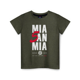 Детская футболка хлопок с принтом Bayern Munchen - Mia San Mia в Екатеринбурге, 100% хлопок | круглый вырез горловины, полуприлегающий силуэт, длина до линии бедер | bayern munchen | fcb | football | бавария мюнхен