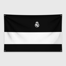 Флаг-баннер с принтом Real Madrid Black Collection в Екатеринбурге, 100% полиэстер | размер 67 х 109 см, плотность ткани — 95 г/м2; по краям флага есть четыре люверса для крепления | emirates | fc | real madrid | клуб | мяч | реал мадрид
