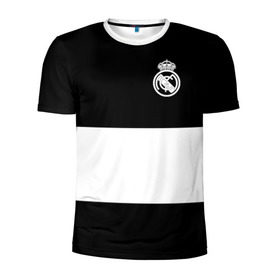 Мужская футболка 3D спортивная с принтом Real Madrid Black Collection в Екатеринбурге, 100% полиэстер с улучшенными характеристиками | приталенный силуэт, круглая горловина, широкие плечи, сужается к линии бедра | Тематика изображения на принте: emirates | fc | real madrid | клуб | мяч | реал мадрид