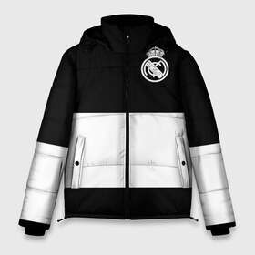 Мужская зимняя куртка 3D с принтом Real Madrid Black Collection в Екатеринбурге, верх — 100% полиэстер; подкладка — 100% полиэстер; утеплитель — 100% полиэстер | длина ниже бедра, свободный силуэт Оверсайз. Есть воротник-стойка, отстегивающийся капюшон и ветрозащитная планка. 

Боковые карманы с листочкой на кнопках и внутренний карман на молнии. | emirates | fc | real madrid | клуб | мяч | реал мадрид