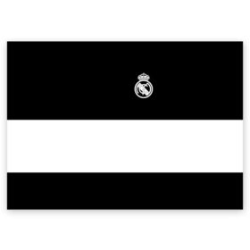 Поздравительная открытка с принтом Real Madrid Black Collection в Екатеринбурге, 100% бумага | плотность бумаги 280 г/м2, матовая, на обратной стороне линовка и место для марки
 | Тематика изображения на принте: emirates | fc | real madrid | клуб | мяч | реал мадрид