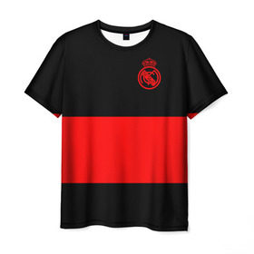 Мужская футболка 3D с принтом Real Madrid Black Collection в Екатеринбурге, 100% полиэфир | прямой крой, круглый вырез горловины, длина до линии бедер | Тематика изображения на принте: emirates | fc | real madrid | клуб | мяч | реал мадрид