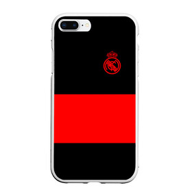 Чехол для iPhone 7Plus/8 Plus матовый с принтом Real Madrid Black Collection в Екатеринбурге, Силикон | Область печати: задняя сторона чехла, без боковых панелей | Тематика изображения на принте: emirates | fc | real madrid | клуб | мяч | реал мадрид