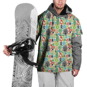 Накидка на куртку 3D с принтом Лесной Паттерн в Екатеринбурге, 100% полиэстер |  | белка | белчка | дуб | елка | ель | желудь | лиса | листья | олень | роща | сибирский | сибирь | сова | цветок | шишка | я из сибири