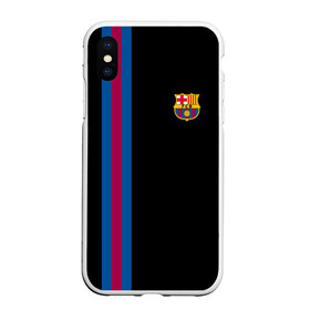 Чехол для iPhone XS Max матовый с принтом FC Barcelona Line Collection в Екатеринбурге, Силикон | Область печати: задняя сторона чехла, без боковых панелей | Тематика изображения на принте: fc | барселона | эмблема