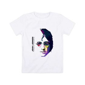 Детская футболка хлопок с принтом Джон Ленон в Екатеринбурге, 100% хлопок | круглый вырез горловины, полуприлегающий силуэт, длина до линии бедер | john lennon | the beatles | битлс | джон леннон