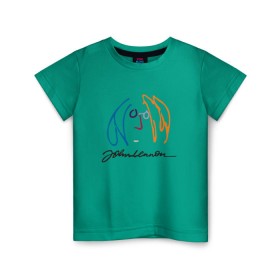 Детская футболка хлопок с принтом Джон Ленон 2 в Екатеринбурге, 100% хлопок | круглый вырез горловины, полуприлегающий силуэт, длина до линии бедер | john lennon | the beatles | битлс | джон леннон