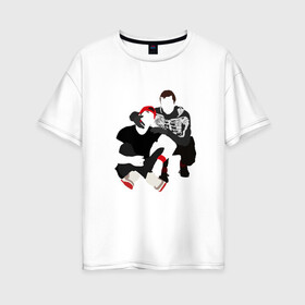 Женская футболка хлопок Oversize с принтом Twenty One Pilots в Екатеринбурге, 100% хлопок | свободный крой, круглый ворот, спущенный рукав, длина до линии бедер
 | твенти ван пилотс