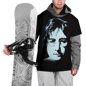 Накидка на куртку 3D с принтом Джон Леннон 7 в Екатеринбурге, 100% полиэстер |  | john lennon | the beatles | битлс | джон леннон